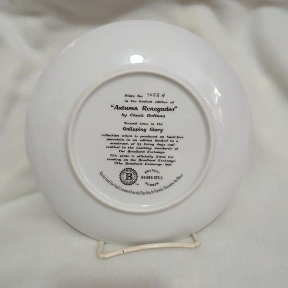 Bradford Collection HORSE PLATE Autumn Renegades Galloping Glory  DeHaan Signed - Picture 6 of 11